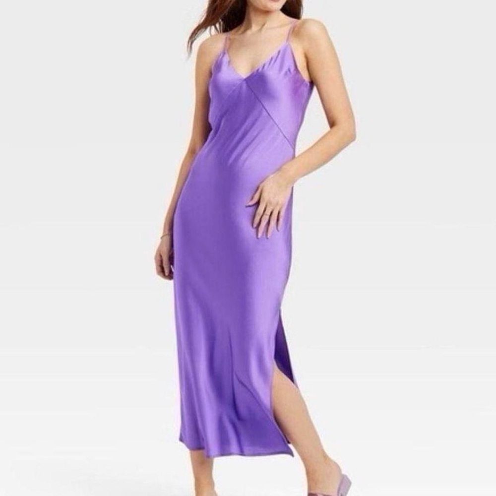 NWT A New Day Women's Midi Slip Dress in Purple Size L